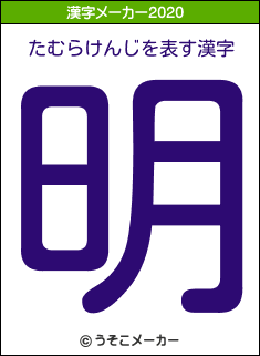 たむらけんじの2020年の漢字メーカー結果