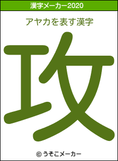 アヤカの2020年の漢字メーカー結果