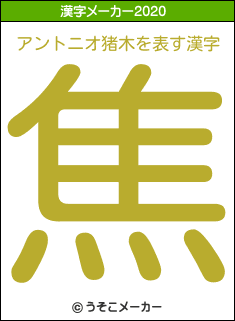 アントニオ猪木の2020年の漢字メーカー結果