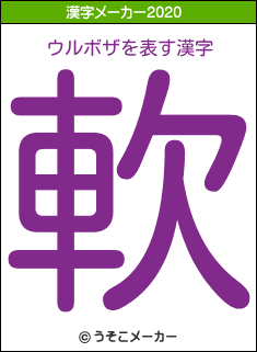 ウルボザの2020年の漢字メーカー結果