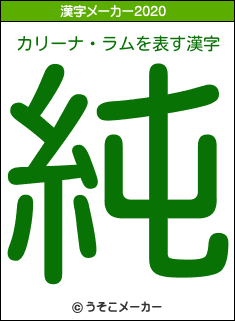 カリーナ・ラムの2020年の漢字メーカー結果