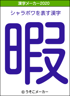 シャラポワの2020年の漢字メーカー結果