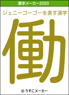 ジェニーゴーゴーの2020年の漢字メーカー結果