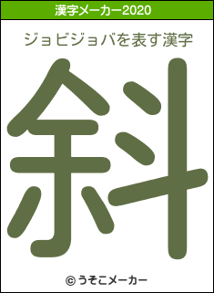 ジョビジョバの2020年の漢字メーカー結果