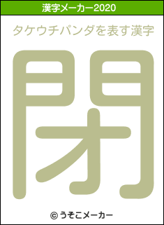 タケウチパンダの2020年の漢字メーカー結果