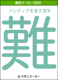 ドレディアの2020年の漢字メーカー結果