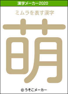 ミムラの2020年の漢字メーカー結果