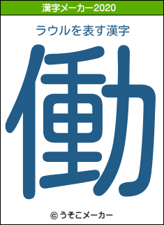 ラウルの2020年の漢字メーカー結果