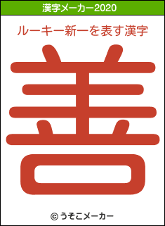 ルーキー新一の2020年の漢字メーカー結果