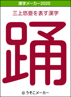 三上悠亜の2020年の漢字メーカー結果