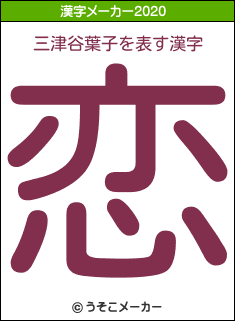 三津谷葉子の2020年の漢字メーカー結果
