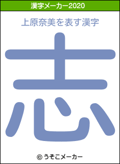 上原奈美の2020年の漢字メーカー結果