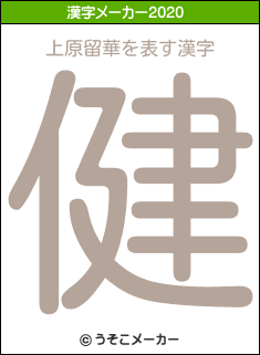 上原留華の2020年の漢字メーカー結果