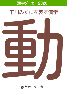下川みくにの2020年の漢字メーカー結果