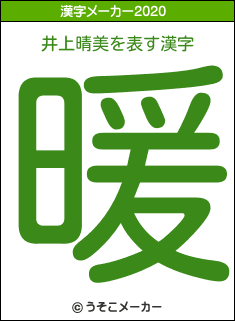 井上晴美の2020年の漢字メーカー結果