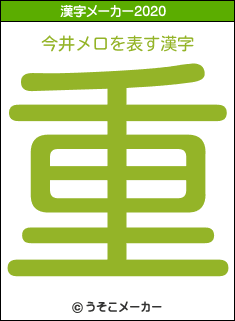 今井メロの2020年の漢字メーカー結果