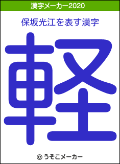 保坂光江の2020年の漢字メーカー結果