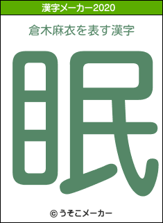 倉木麻衣の2020年の漢字メーカー結果