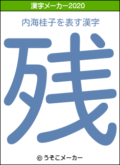 内海桂子の2020年の漢字メーカー結果