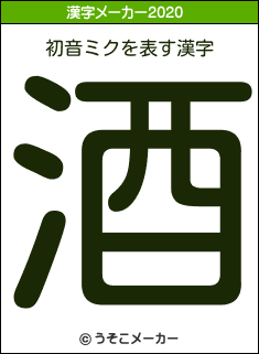 初音ミクの2020年の漢字メーカー結果