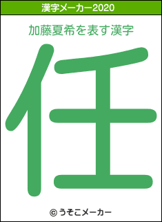 加藤夏希の2020年の漢字メーカー結果