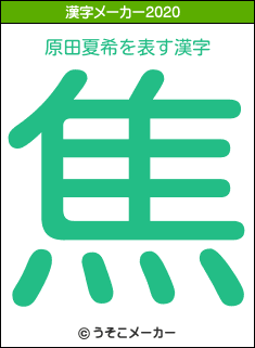 原田夏希の2020年の漢字メーカー結果