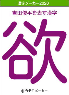 吉田俊平の2020年の漢字メーカー結果