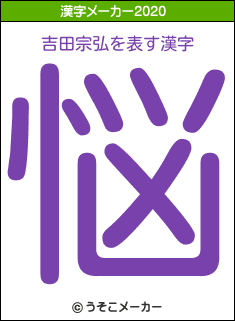 吉田宗弘の2020年の漢字メーカー結果