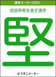 吉田早希の2020年の漢字メーカー結果