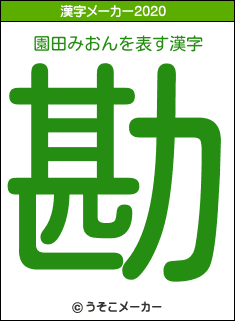 園田みおんの2020年の漢字メーカー結果