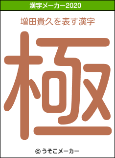 増田貴久の2020年の漢字メーカー結果