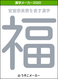 安室奈美恵の2020年の漢字メーカー結果