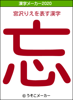 宮沢りえの2020年の漢字メーカー結果