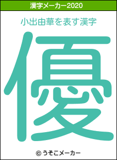 小出由華の2020年の漢字メーカー結果