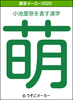 小池里奈の2020年の漢字メーカー結果