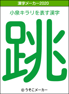 小泉キラリの2020年の漢字メーカー結果