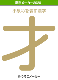 小泉彩の2020年の漢字メーカー結果