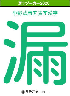 小野武彦の2020年の漢字メーカー結果