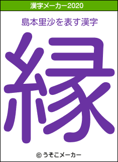 島本里沙の2020年の漢字メーカー結果
