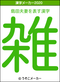 島田夫妻の2020年の漢字メーカー結果