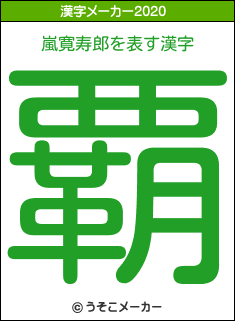 嵐寛寿郎の2020年の漢字メーカー結果