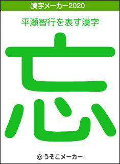 平瀬智行の2020年の漢字メーカー結果