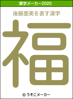 後藤亜美の2020年の漢字メーカー結果