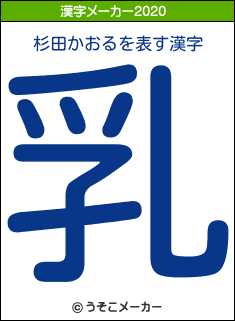杉田かおるの2020年の漢字メーカー結果