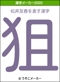 松井友香の2020年の漢字メーカー結果