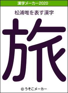 松浦唯の2020年の漢字メーカー結果