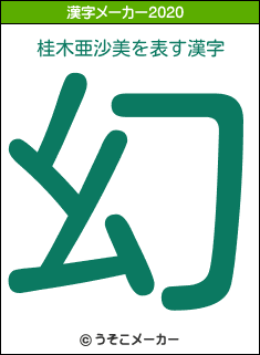 桂木亜沙美の2020年の漢字メーカー結果