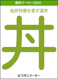 桜井玲香の2020年の漢字メーカー結果