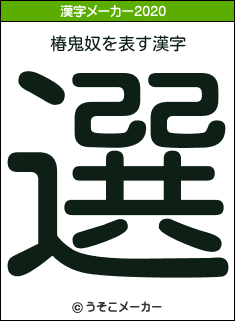 椿鬼奴の2020年の漢字メーカー結果