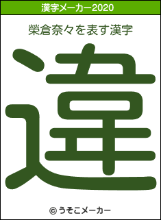 榮倉奈々の2020年の漢字メーカー結果
